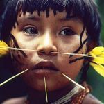 Brazil. Amazon rain forest. Yanomami indian girl.