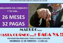 Pensionados venezolanos en Cataluña también protestan