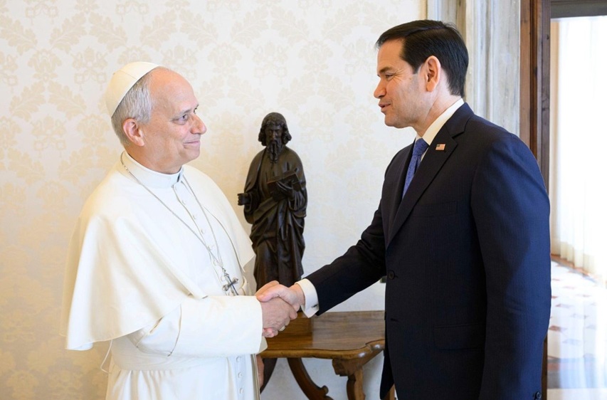 León XIV con Marco Rubio.